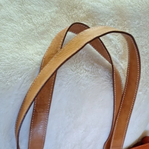 Elegant Orange Leather Tote by [Brand] - Picture 6 of 9